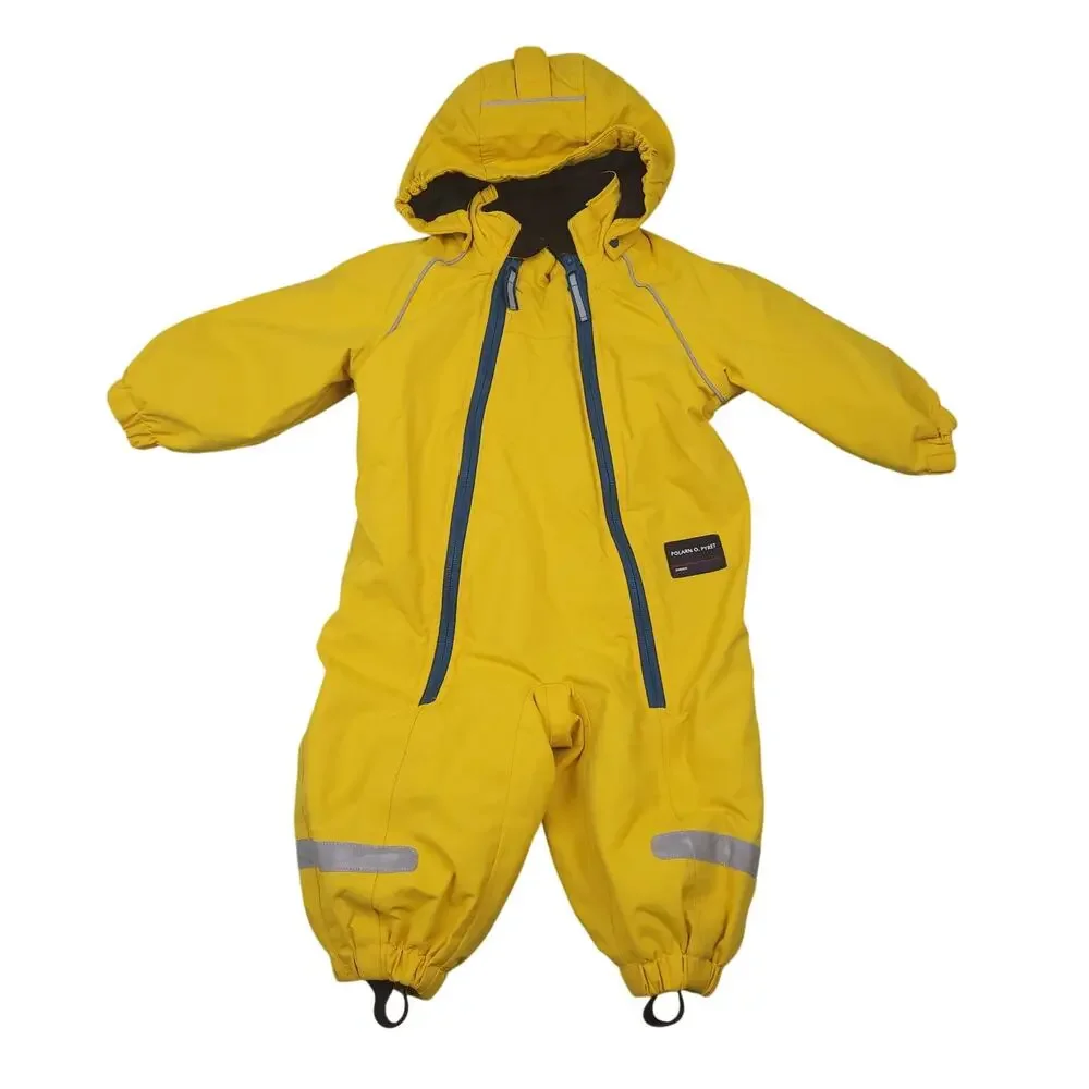 Polarn O Pyret Waterproof Windproof Performance Snowsuit 74 6-9M Yellow Blue EUC